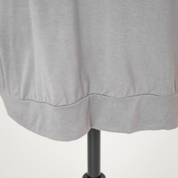 Neutral gray drape neck cowl neck soft stretchy top XL Forever Fashion soft - Picture 6 of 13
